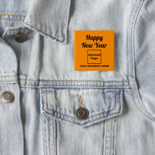 Badge Carré 5 Cm Vœux d'entreprise pour la nouvelle année sur fond 