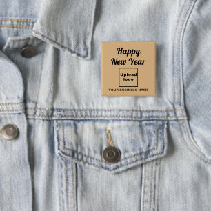 Badge Carré 5 Cm Vœux d'entreprise pour la nouvelle année sur un ca