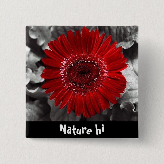 Badge Carré 5 Cm voir rouge (Devant)