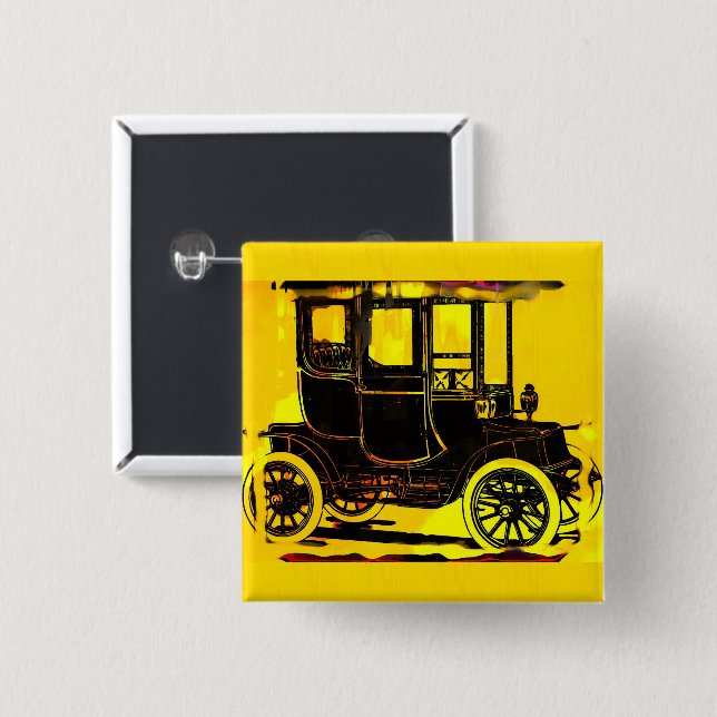 Badge Carré 5 Cm Voiture antique (Devant & derrière)