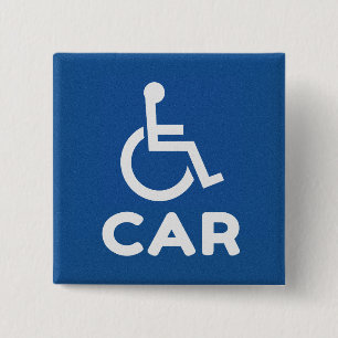 Badge Carré 5 Cm Voiture Handicapée
