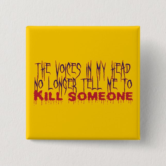 Badge Carré 5 Cm Voix dans ma tête (Devant)