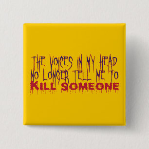 Badge Carré 5 Cm Voix dans ma tête
