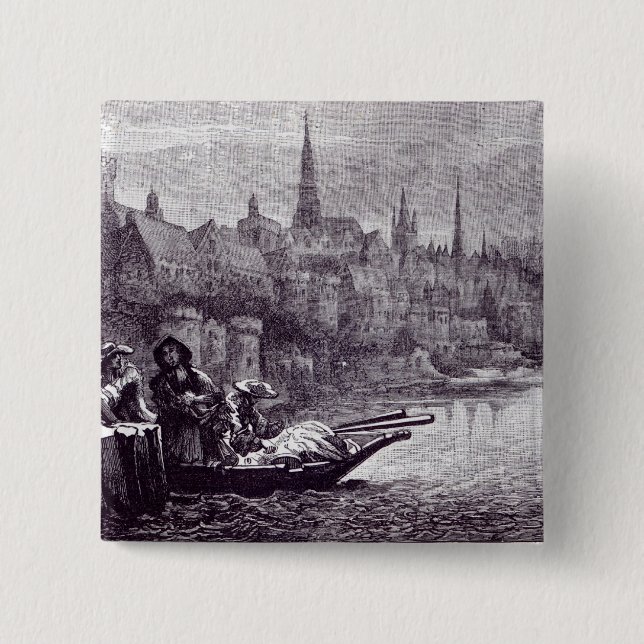 Badge Carré 5 Cm Vol du Roi James (Devant)
