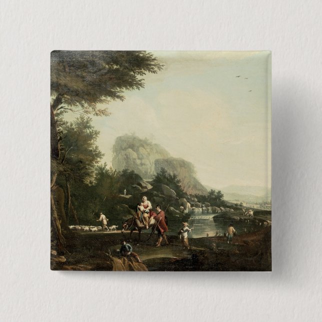 Badge Carré 5 Cm Vol en l'Egypte (Devant)