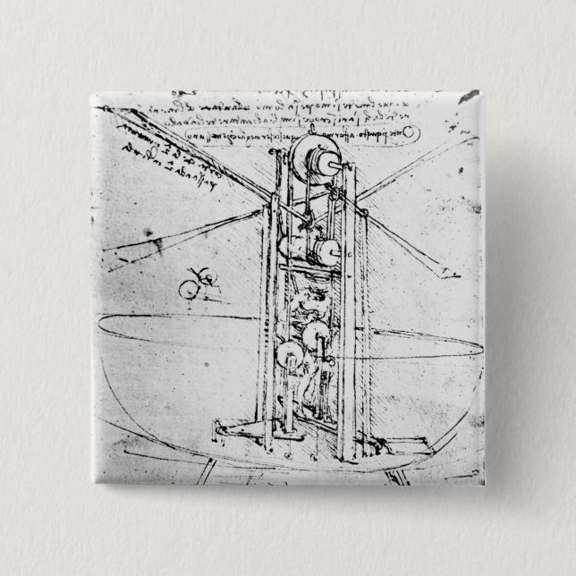 Badge Carré 5 Cm Vol oiseau-à ailes verticalement debout (Devant)