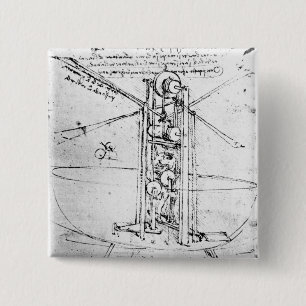 Badge Carré 5 Cm Vol oiseau-à ailes verticalement debout