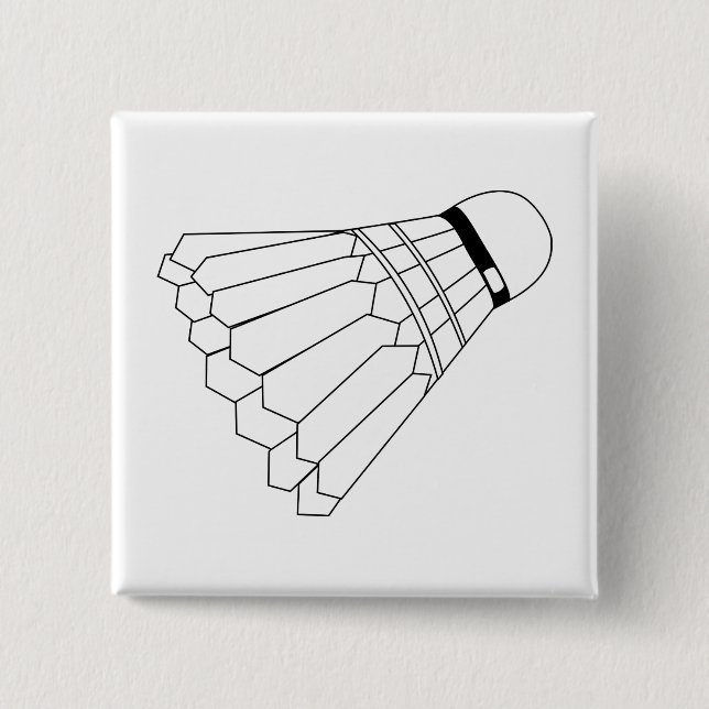 Badge Carré 5 Cm Volant de badminton (Devant)