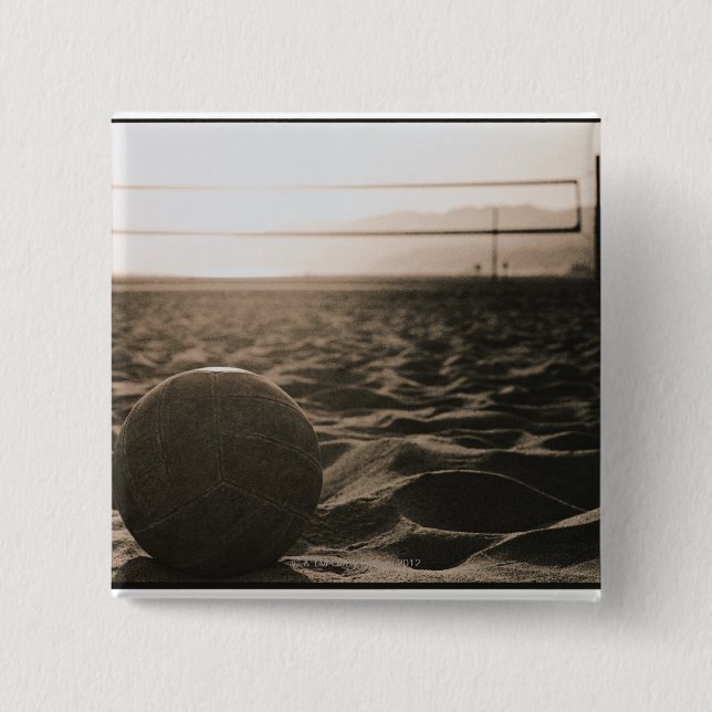 Badge Carré 5 Cm Volley-ball dans le sable (Devant)