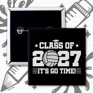 Badge Carré 5 Cm Volley-ball Graduation C'est parti Terminale Promo