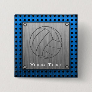 Badge Carré 5 Cm Volleyball balayé de Métal-regard
