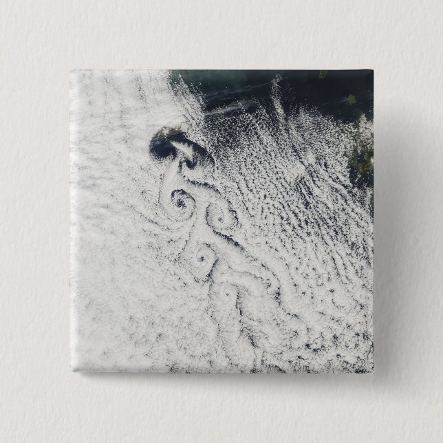 Badge Carré 5 Cm Von Karmann nuages vortices (Devant)