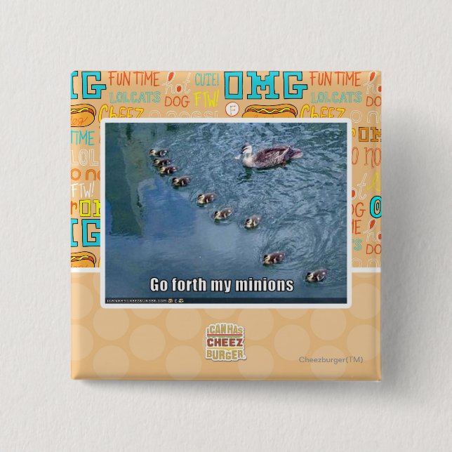 Badge Carré 5 Cm Vont en avant mes subordonnés (Devant)