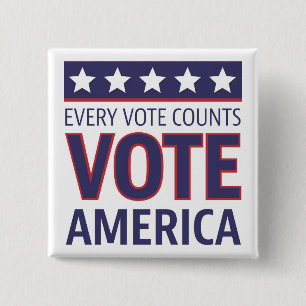 Badge Carré 5 Cm Vote Amérique