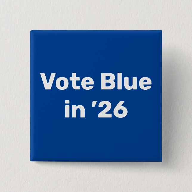 Badge Carré 5 Cm Vote Blue en 2026 (Devant)