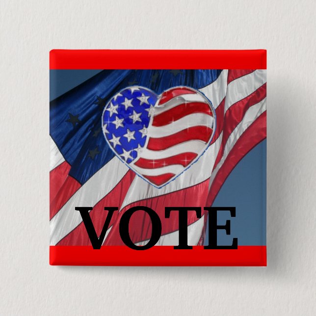 Badge Carré 5 Cm Vote - Bouton d'élection de campagne (Devant)