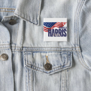 Badge Carré 5 Cm Vote Harris Election 2024