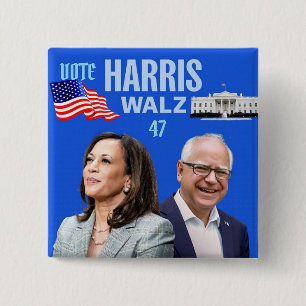 Badge Carré 5 Cm Vote-Kamala-Harris et Tim-Walz-2024_