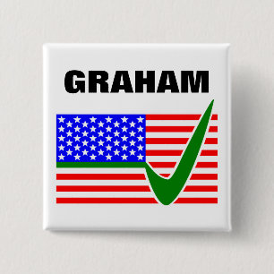 Badge Carré 5 Cm Vote Lindsey Graham pour le Président 2016