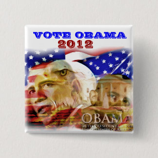 Badge Carré 5 Cm Vote Obama 2012_Button