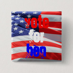 Badge Carré 5 Cm Vote pour Ben Carson, Elections présidentielles