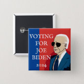 Badge Carré 5 Cm Vote pour Joe Biden | Élection présidentielle de 2 (Devant & derrière)