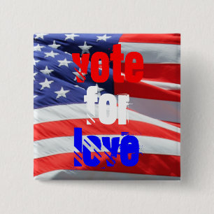 Badge Carré 5 Cm Vote pour l'élection présidentielle inspirée par l