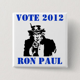 BADGE CARRÉ 5 CM VOTE RON PAUL 2012
