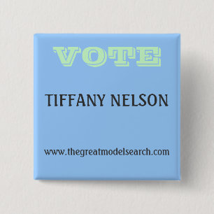 BADGE CARRÉ 5 CM VOTE TIFFANY NELSON