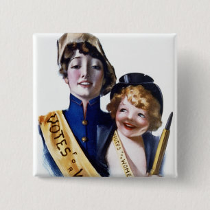 Badge Carré 5 Cm Votes pour des femmes - Suffrage des femmes, 1915