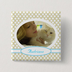 Badge Carré 5 Cm Votre bouton de photo