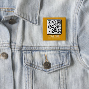 Badge Carré 5 Cm Votre code QR d'entreprise