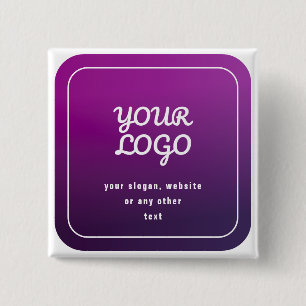 Badge Carré 5 Cm Votre logo et ombre dégradée violet clair à foncé
