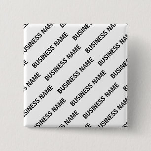 Badge Carré 5 Cm Votre modèle de nom d'entreprise Noir & Blanc