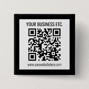 Badge Carré 5 Cm Votre nom d'entreprise et code QR modifiable
