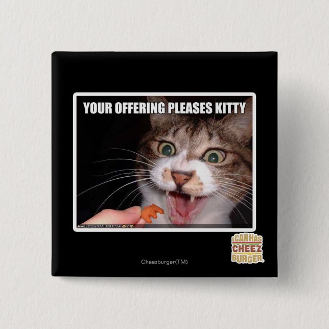 Badge Carré 5 Cm Votre offre satisfait Kitty (Devant)