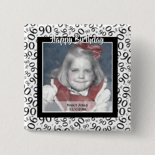 Badge Carré 5 Cm Votre photo 90 motif numérique aléatoire Noir/Blan