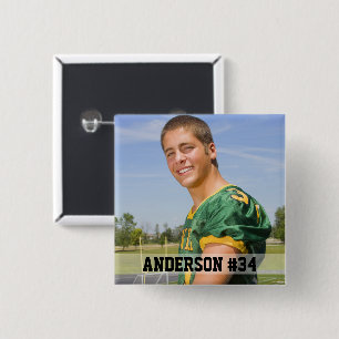 Badge Carré 5 Cm Votre photo Custom Football ou votre sport