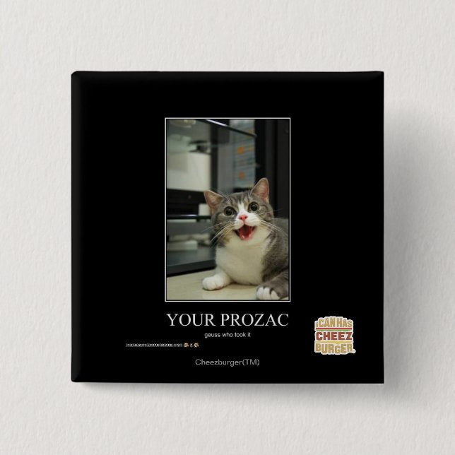 Badge Carré 5 Cm Votre Prozac (Devant)