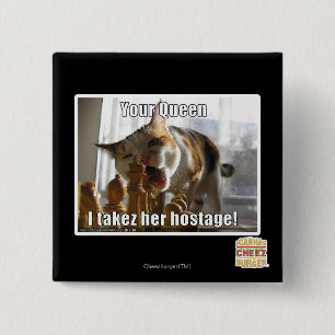 Badge Carré 5 Cm Votre reine, takez d'I son otage