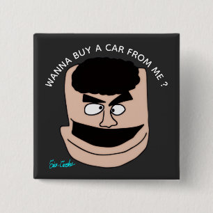 Badge Carré 5 Cm Voulez-vous acheter une voiture chez moi ? parodie