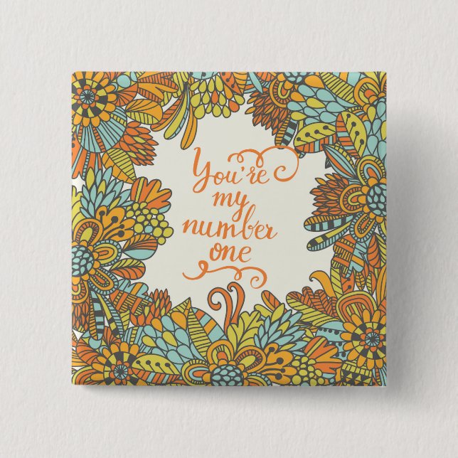 Badge Carré 5 Cm Vous êtes mon numéro un (Devant)