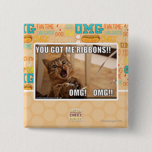 Badge Carré 5 Cm Vous m'avez obtenu des rubans ! ! (Devant)