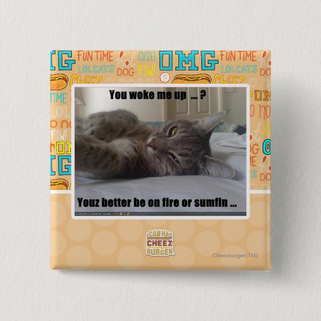 Badge Carré 5 Cm Vous m'avez réveillé (Devant)