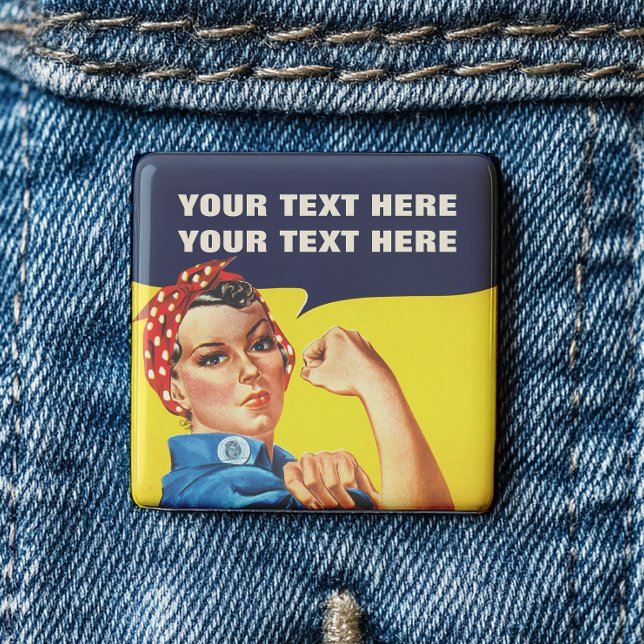 Badge Carré 5 Cm Vous Pouvez Le Faire Rosie Le Féministe Riveter (Ideal gift for anyone who wants to pay tribute to this cultural icon. )
