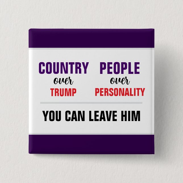 Badge Carré 5 Cm Vous pouvez quitter le pays Trump au profit du par (Devant)