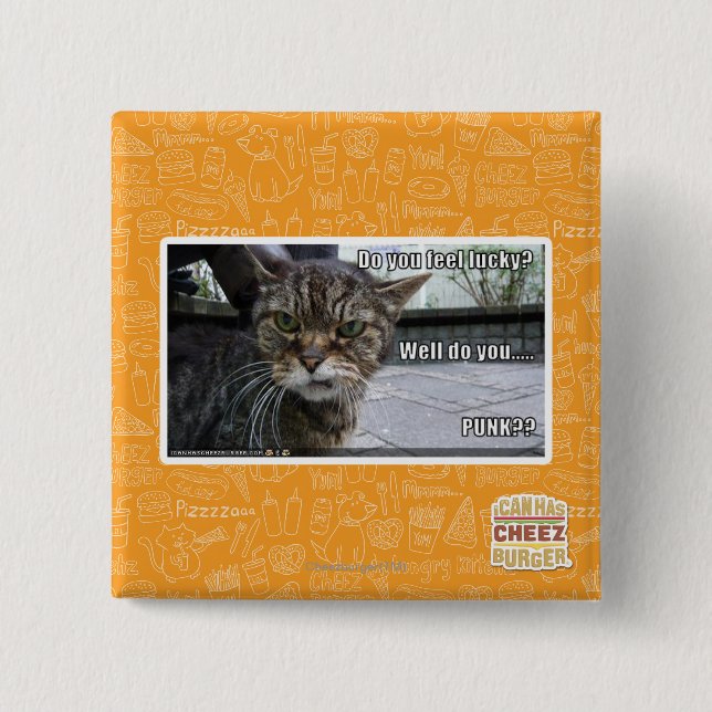 Badge Carré 5 Cm Vous sentez-vous chanceux ? (Devant)