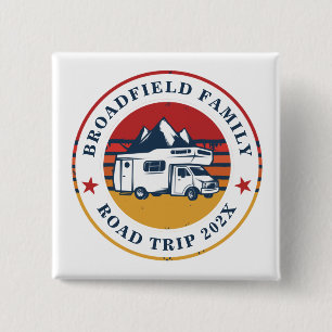 Badge Carré 5 Cm Voyage en famille en camping-car : souvenir person