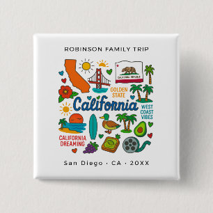 Badge Carré 5 Cm Voyage sur mesure en famille en Californie