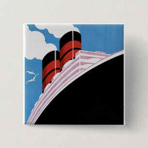 Badge Carré 5 Cm Voyages par lignes CA et Union